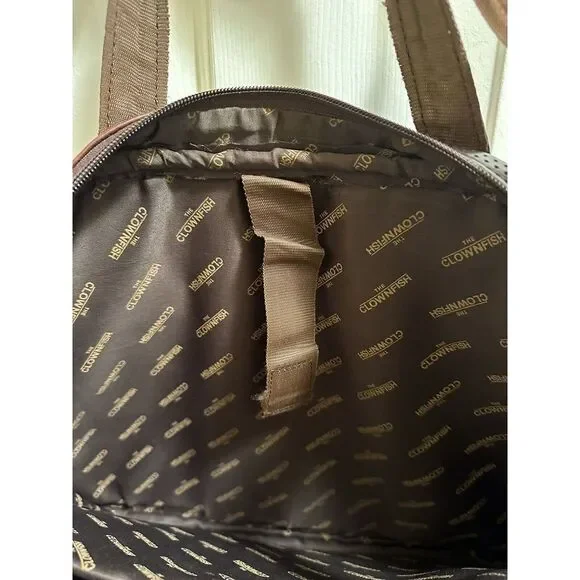 THE‎ CLOWNFISH Brown leather Laptop Messenger Bag Shoulder Hand Bag. - Picture 4 of 8